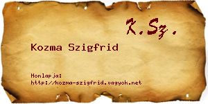 Kozma Szigfrid névjegykártya