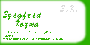 szigfrid kozma business card